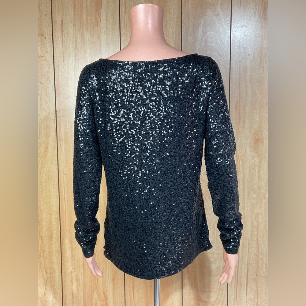 J. Crew Black Sequin Embellished Top SZ - S - Picture 3 of 6
